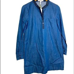 BCBG two tone denim tunic top